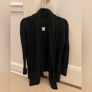 Women’s Club Monaco Black Cashmere Open Front Cardigan